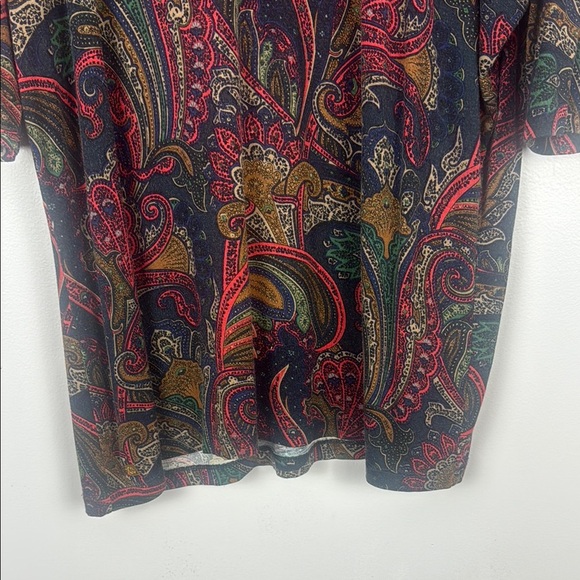 Ralph Lauren Fitted Multicoloured Abstract Artsy Pattern 3/4 Sleeve Top Size XL - Picture 6 of 9
